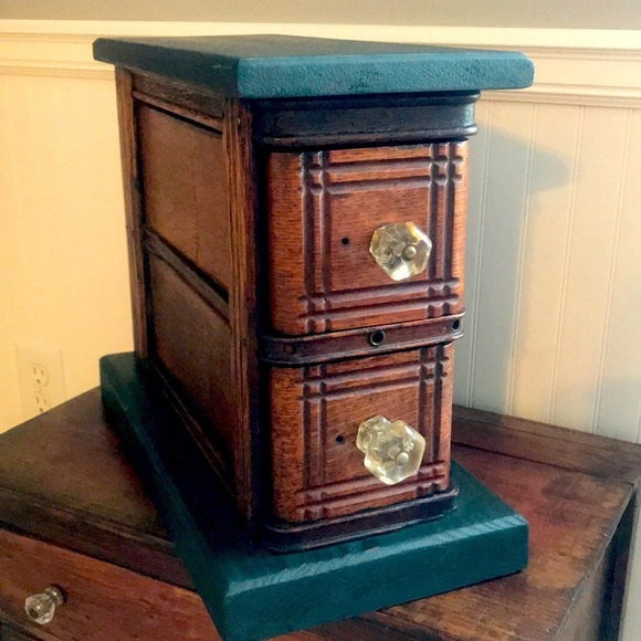 Restored Vintage Sewing Machine Drawer organizer w/ Glass knobs. Refurbished. - Picture 1 of 16